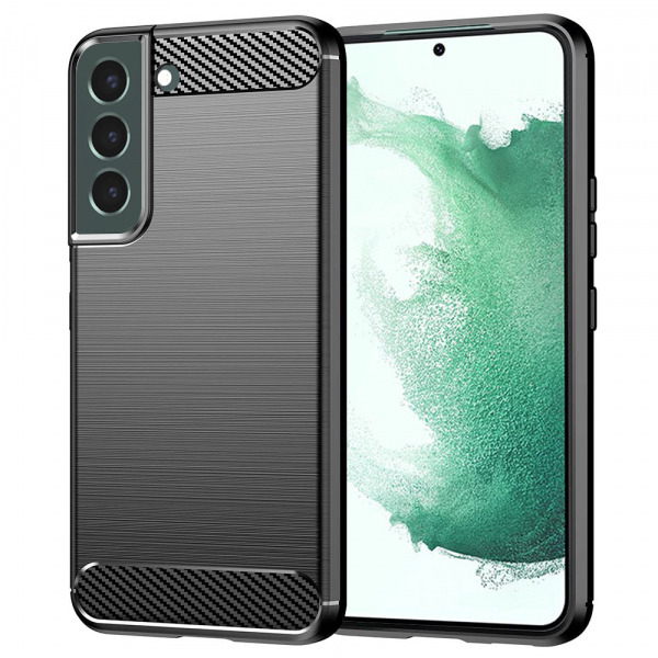 Husa pentru Samsung Galaxy S22+ 5G S906, Techsuit, Carbon, Neagra