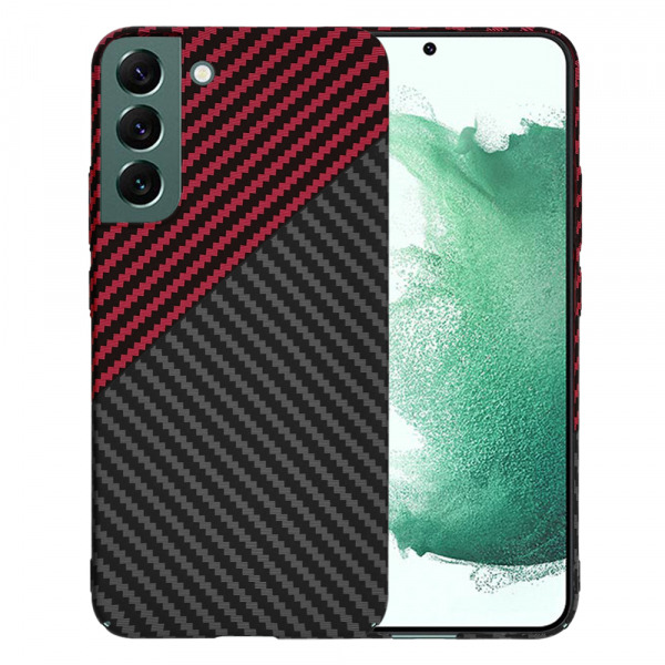 Husa pentru Samsung Galaxy S22+ 5G S906, Techsuit, Carbonite FiberShell, Neagra Rosie