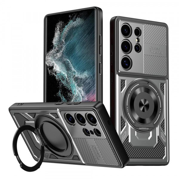 Husa pentru Samsung Galaxy S22 Ultra 5G S908, Techsuit, RuggedCam, Gri