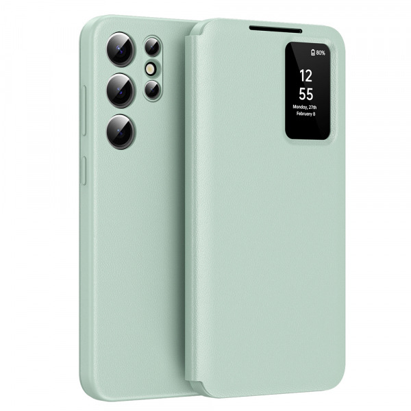 Husa pentru Samsung Galaxy S22 Ultra 5G S908, Techsuit, SmartView, Verde