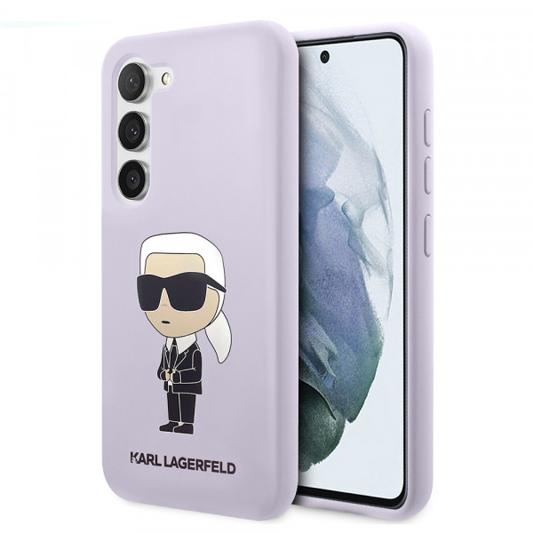 Husa pentru Samsung Galaxy S23+ S916, Karl Lagerfeld, Silicone Ikonik Karl, Mov