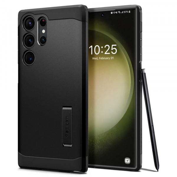 Husa pentru Samsung Galaxy S23 Ultra S918, Spigen, Tough Armor, Neagra ACS05623