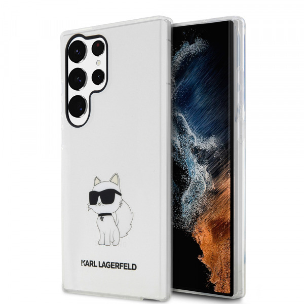 Husa pentru Samsung Galaxy S23 Ultra S918, Karl Lagerfeld, Ikonik Choupette, Transparenta