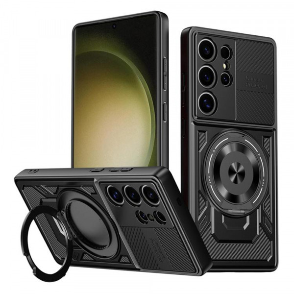 Husa pentru Samsung Galaxy S23 Ultra S918, Techsuit, RuggedCam, Neagra