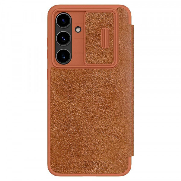 Husa pentru Samsung Galaxy S24 FE S721, Nillkin, Qin Pro, Maro