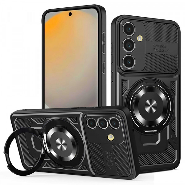 Husa pentru Samsung Galaxy S24 FE S721, Techsuit, RuggedCam, Neagra