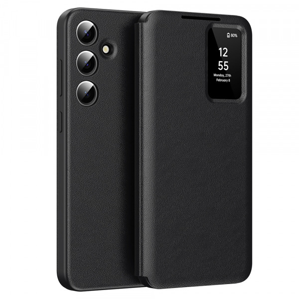 Husa pentru Samsung Galaxy S24 FE S721, Techsuit, SmartView, Neagra
