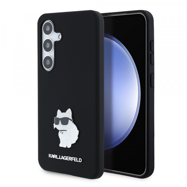 Husa pentru Samsung Galaxy S24 S921, Karl Lagerfeld, Silicone Choupette, Neagra