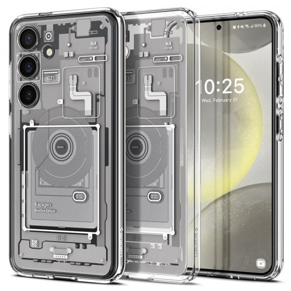 Husa pentru Samsung Galaxy S24 S921, Spigen, Ultra Hybrid Zero One, Alba
