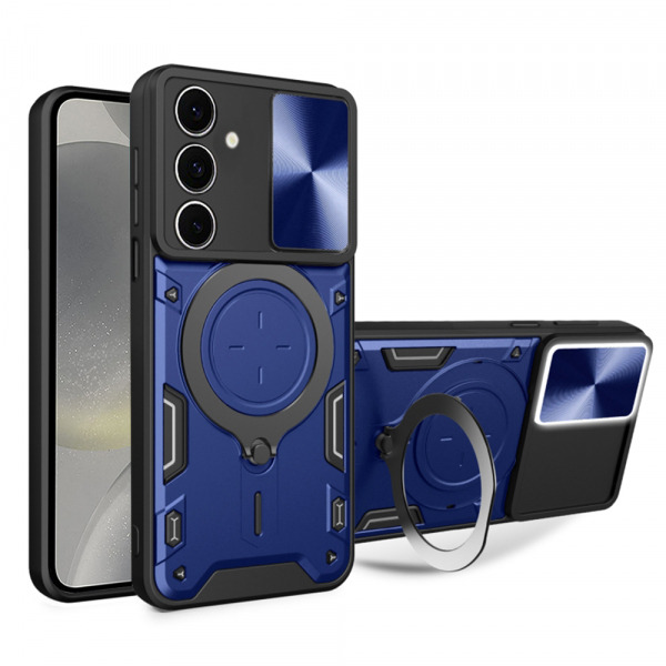 Husa pentru Samsung Galaxy S24 S921, Techsuit, CamGuard Pro, Albastra