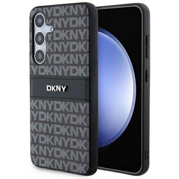 Husa pentru Samsung Galaxy S24+ S926, DKNY, Mono Stripe & Metal Logo, Neagra