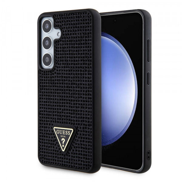 Husa pentru Samsung Galaxy S24+ S926, Guess, Rhinestone Triangle Logo, Neagra