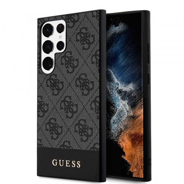 Husa pentru Samsung Galaxy S24 Ultra S928, Guess, 4G Stripe, Neagra