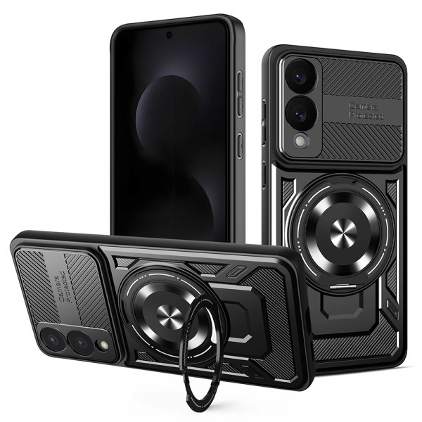 Husa pentru Samsung Galaxy S25 Edge S937, Techsuit, RuggedCam, Neagra