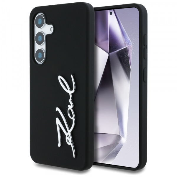 Husa pentru Samsung Galaxy S25 S931, Karl Lagerfeld, Silicone Sign Metal Logo, Neagra