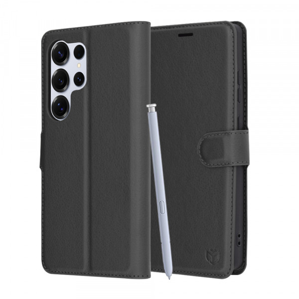Husa pentru Samsung Galaxy S25 Ultra S938, Techsuit, Leather Folio, Neagra