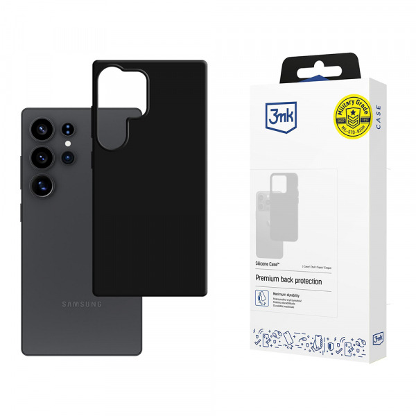 Husa pentru Samsung Galaxy S25 Ultra S938, 3MK, Silicone, Neagra