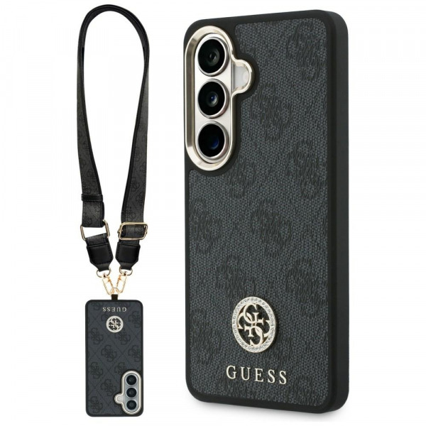 Husa pentru Samsung Galaxy S26 S942, GUESS, 4G Big Rhinestone Triangle Strap, Neagra