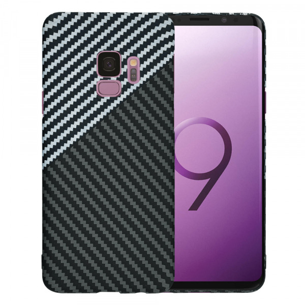 Husa pentru Samsung Galaxy S9 G960, Techsuit, Carbonite FiberShell, Neagra Gri