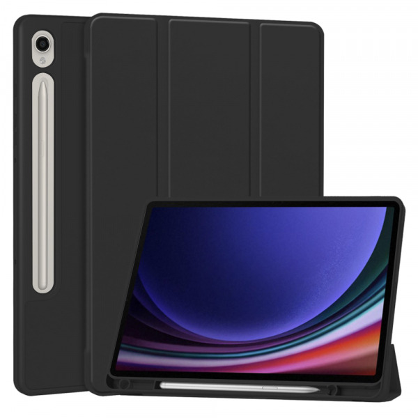 Husa pentru Samsung Galaxy Tab S10 FE / Tab S9 FE / Tab S9, Techsuit, Flex Trifold, Neagra