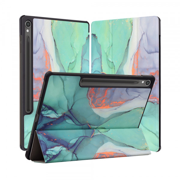 Husa pentru Samsung Galaxy Tab S9 FE / Tab S9 / Tab S10 FE, Techsuit, FoldPro Green Time, Multicolor