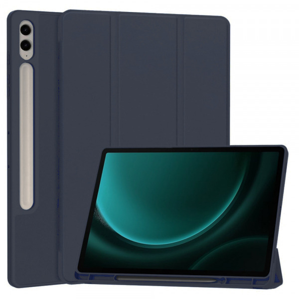 Husa pentru Samsung Galaxy Tab S9 FE+, Techsuit, Flex Trifold, Bleumarin