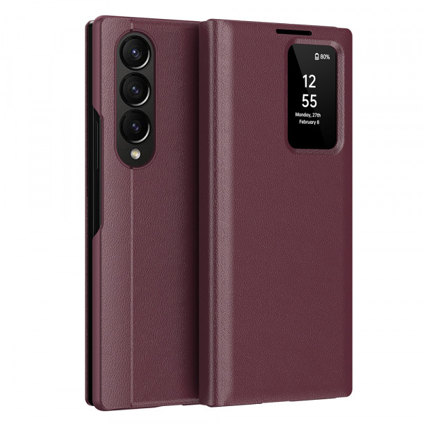Husa pentru Samsung Galaxy Z Fold4 F936, Techsuit, SmartView, Rosie