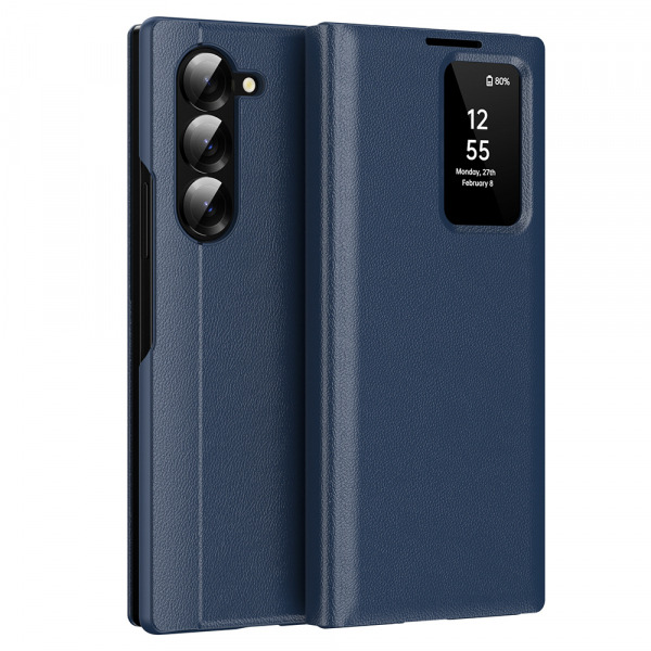 Husa pentru Samsung Galaxy Z Fold5 F946, Techsuit, SmartView, Albastra