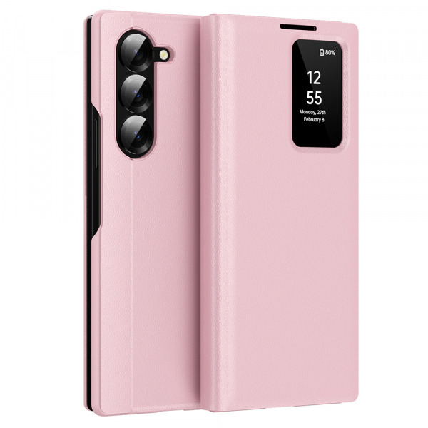 Husa pentru Samsung Galaxy Z Fold5 F946, Techsuit, SmartView, Roz