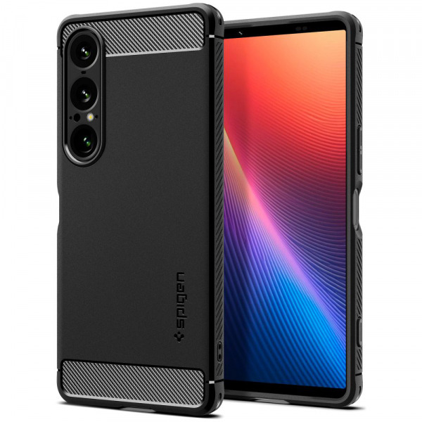 Husa pentru Sony Xperia 1 VII, Spigen, Rugged Armor, Neagra Mata