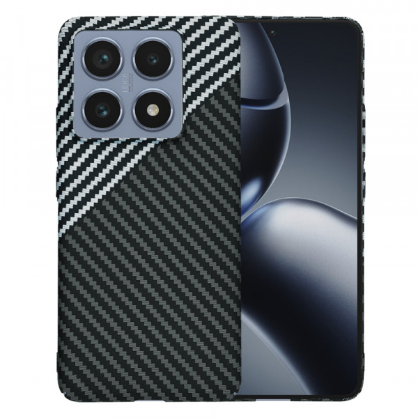 Husa pentru Xiaomi 14T Pro, Techsuit, Carbonite FiberShell, Neagra Gri