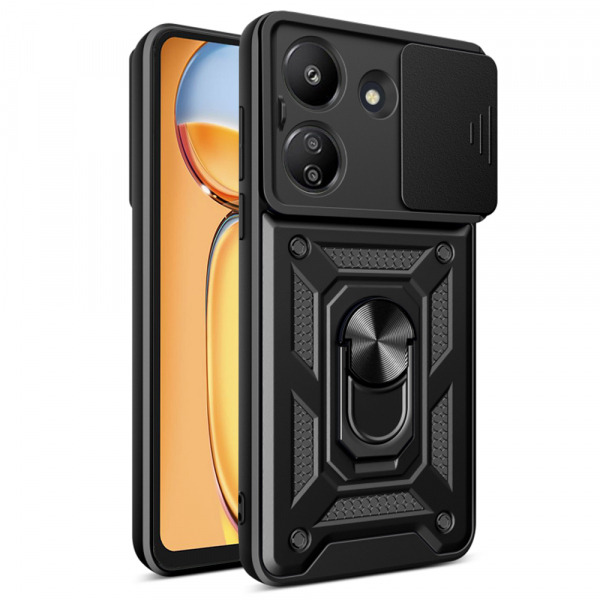 Husa pentru Xiaomi Poco C65 / Redmi 13C, Techsuit, CamShield, Neagra