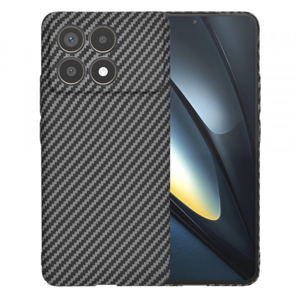 Husa pentru Xiaomi Poco F6 Pro, Techsuit, Carbonite FiberShell, Neagra