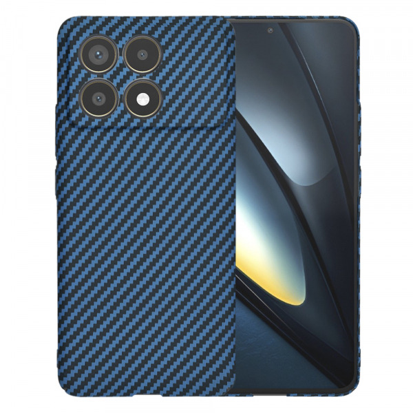 Husa pentru Xiaomi Poco F6 Pro, Techsuit, Carbonite FiberShell, Turcoaz