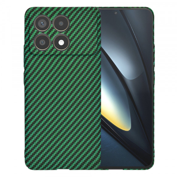 Husa pentru Xiaomi Poco F6 Pro, Techsuit, Carbonite FiberShell, Verde