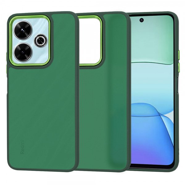 Husa pentru Xiaomi Poco M6 4G / Redmi 13, Techsuit, HaloFrost (Green Camera Frame), Verde