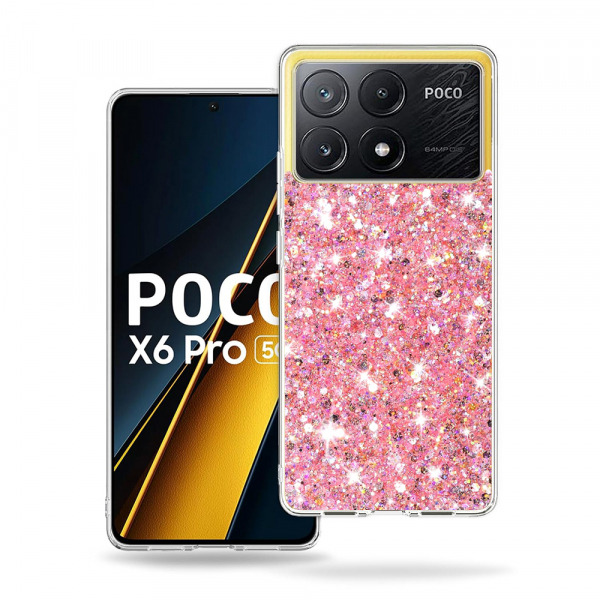 Husa pentru Xiaomi Poco X6 Pro, Techsuit, Sparkly Glitter, Roz