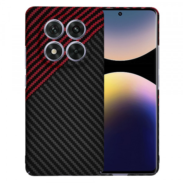 Husa pentru Xiaomi Poco X7 / Note 14 Pro 5G, Techsuit, Carbonite FiberShell, Neagra Rosie