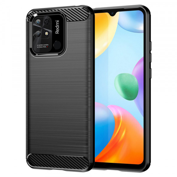 Husa pentru Xiaomi Redmi 10C, Techsuit, Carbon, Neagra
