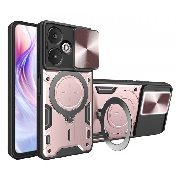 Husa pentru Xiaomi Redmi 13C 5G, Techsuit, CamGuard Pro, Roz Aurie