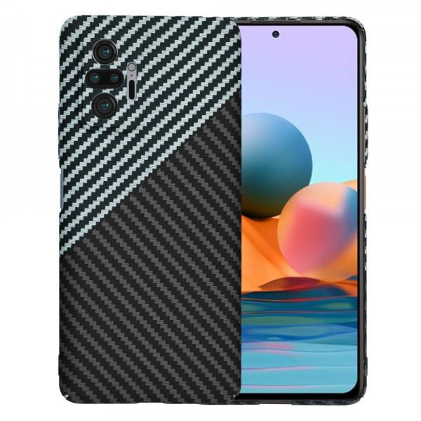 Husa pentru Xiaomi Redmi Note 10 Pro Max / Note 10 Pro, Techsuit, Carbonite FiberShell, Neagra Gri