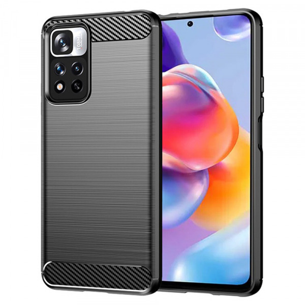 Husa pentru Xiaomi Redmi Note 11 Pro+ 5G, Techsuit, Carbon, Neagra