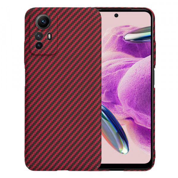 Husa pentru Xiaomi Redmi Note 12S, Techsuit, Carbonite FiberShell, Rosie