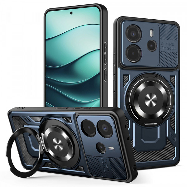 Husa pentru Xiaomi Redmi Note 14 4G (Regional), Techsuit, RuggedCam, Albastra