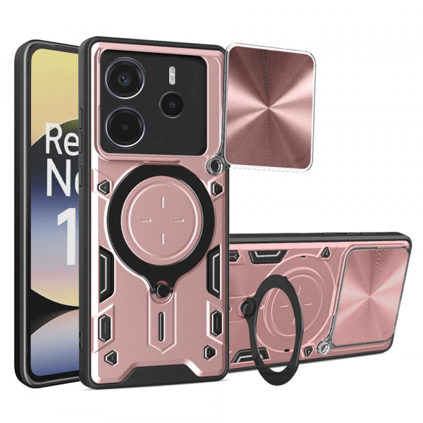 Husa pentru Xiaomi Redmi Note 14 4G (Standard), Techsuit, CamGuard Pro, Roz Aurie