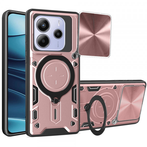 Husa pentru Xiaomi Redmi Note 14 5G, Techsuit, CamGuard Pro, Roz Aurie