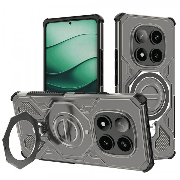 Husa pentru Xiaomi Redmi Note 14 Pro+ 5G, Techsuit, Carbon Shield Pro, Fumurie
