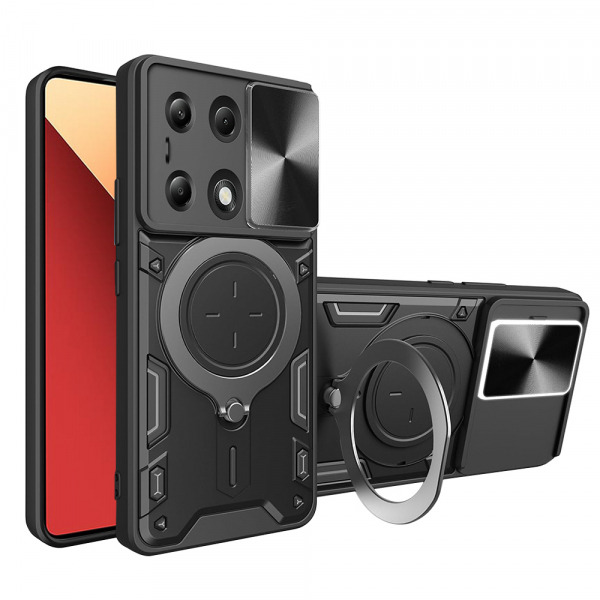 Husa pentru Xiaomi Redmi Note 14S / Note 13 Pro 4G / Poco M6 Pro 4G, Techsuit, CamGuard Pro, Neagra