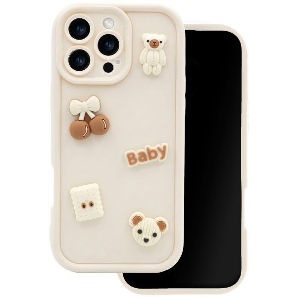 Husa pentru Xiaomi Redmi Note 15 Pro 5G, OEM, Ultra Trendy 3D Bear, Bej