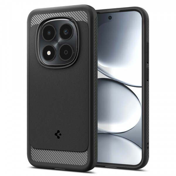 Husa pentru Xiaomi Redmi Note 15 Pro 5G, Spigen, Rugged Armor, Neagra Mata ACS10460